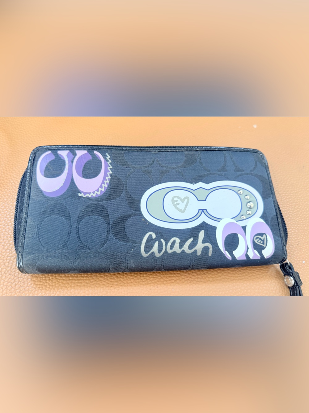 Coach Black zip wallet